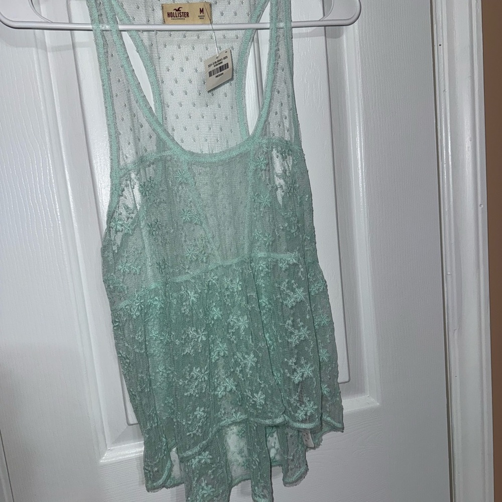 Hollister Light Green Lace Camisole